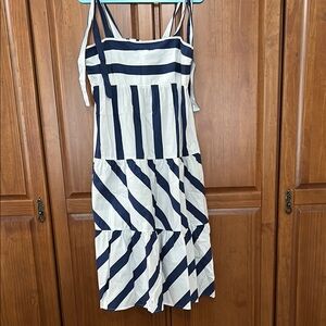 Striped Navy and White Sundress